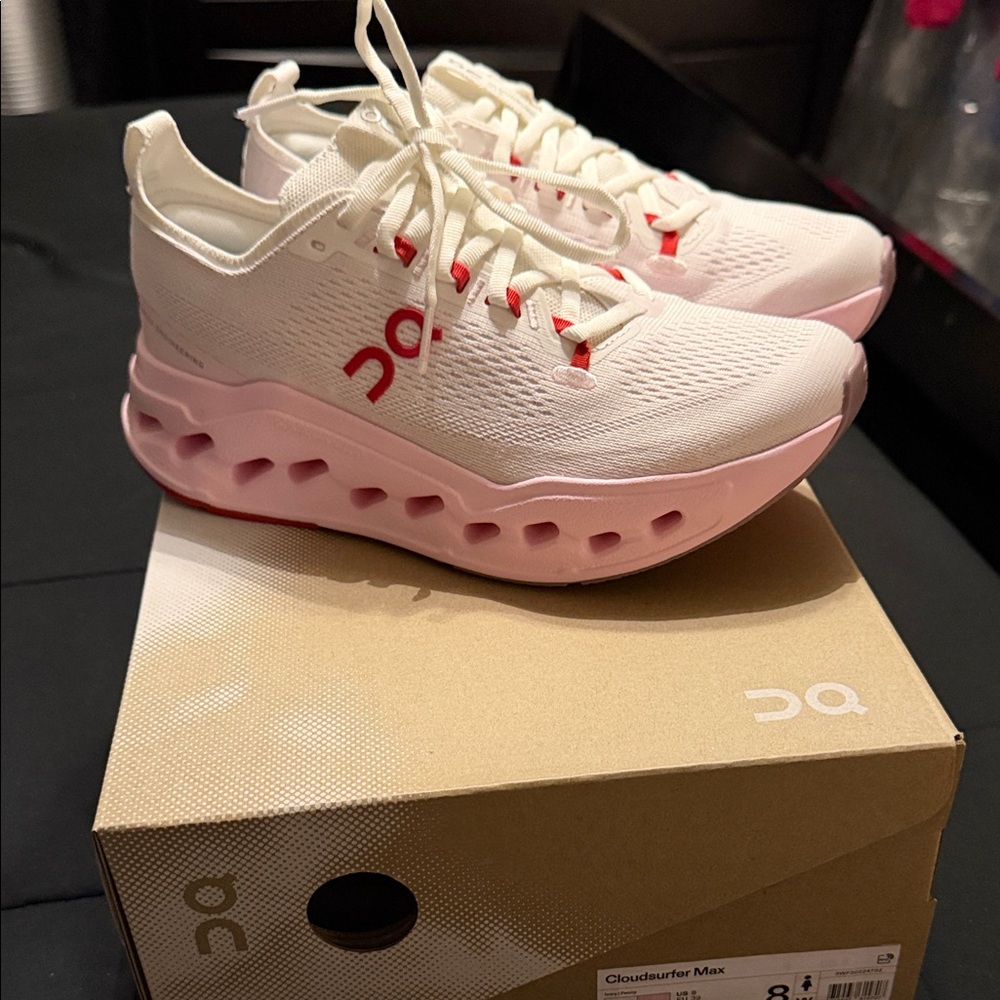 On Running Cloudsurfer Max Women's Sneakers - White & Pink